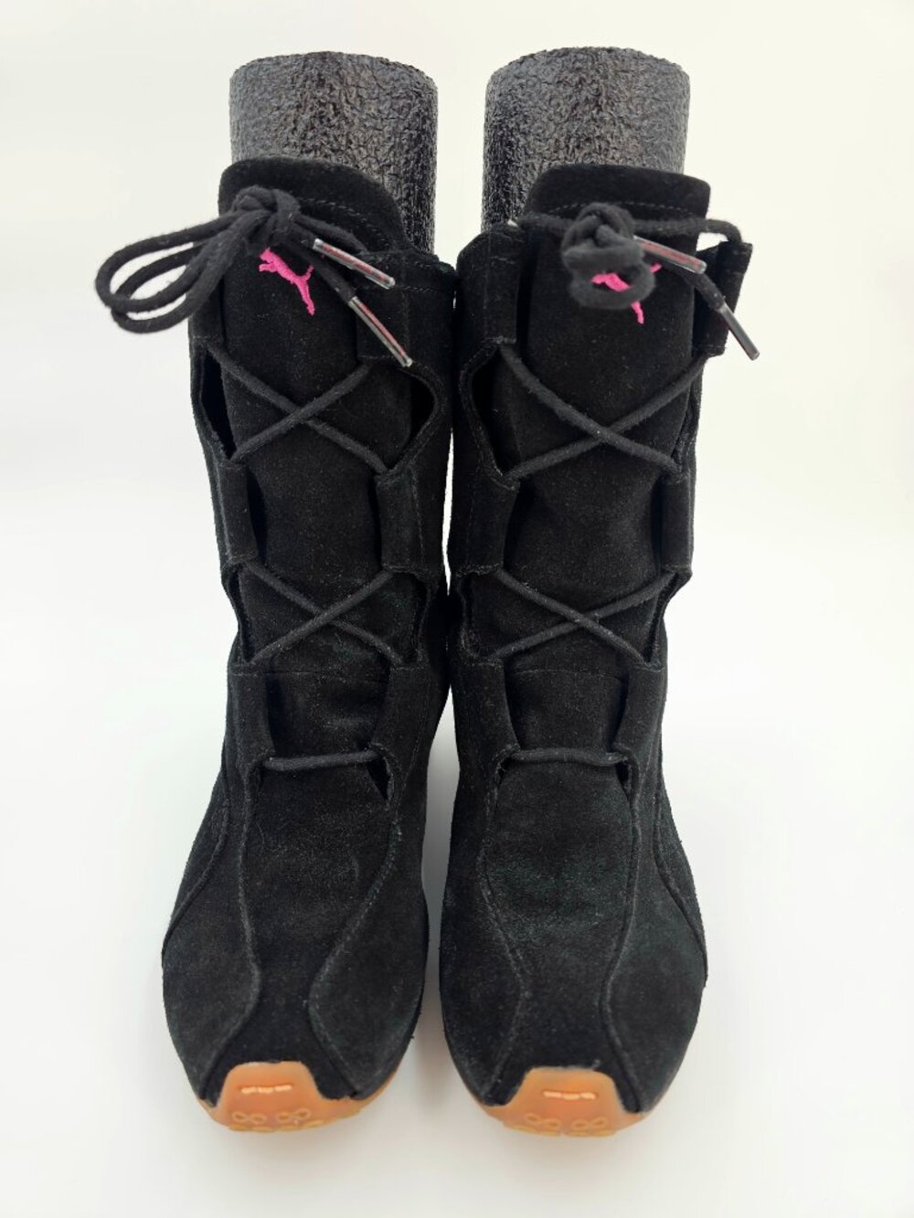PUMA x MAHANUALA Leather Japanese Style High Shoes Sneakers Womens Size 5.5 Rare - Picture 2 of 14
